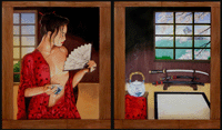 Woman in the Red Kimono Set